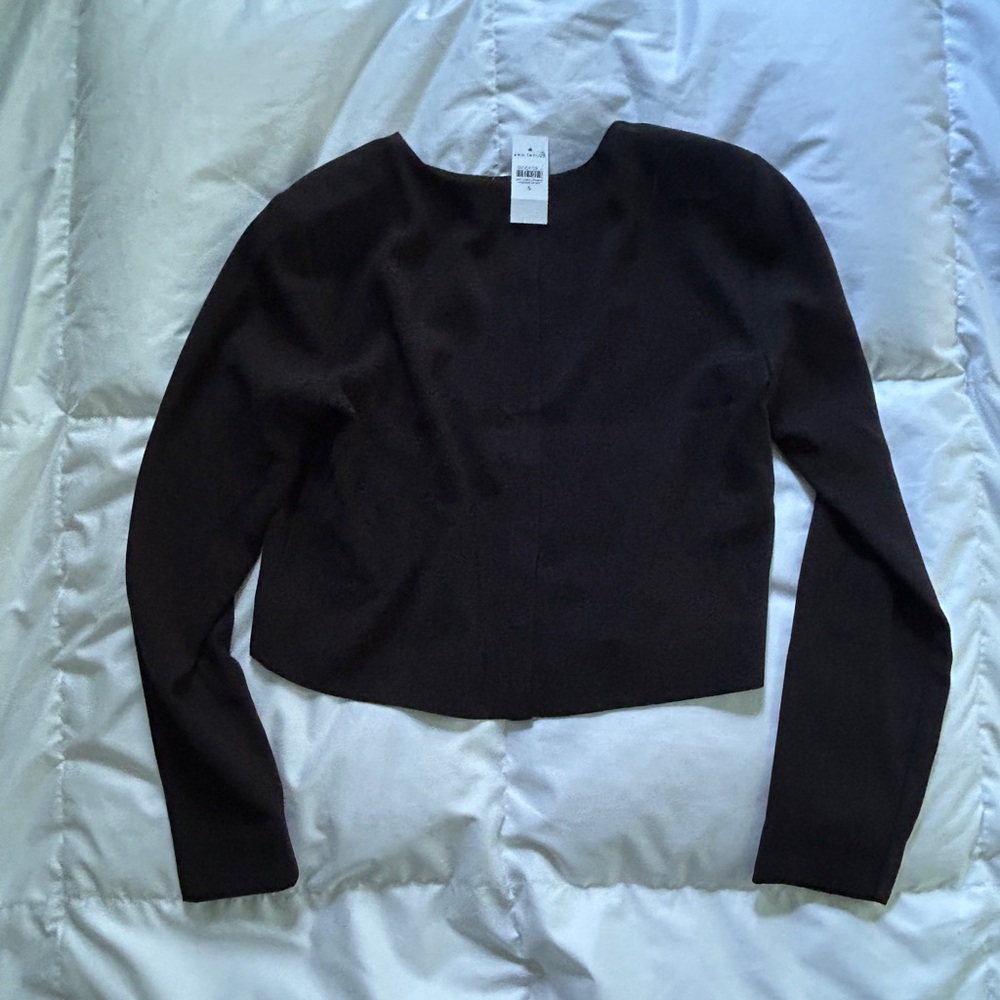 Ann Taylor Elegant Black Structured Women's Long Sleeve Top